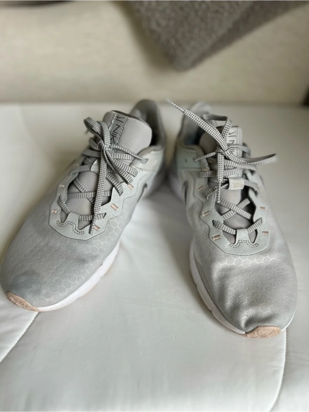 Nike Women's Legend Essential 2 Grey Fog Pale Coral size 9.5